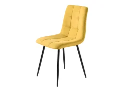 Juego de 4 sillas de comedor modernas amarillas en tejido 