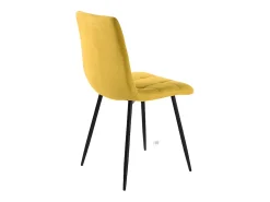 Juego de 4 sillas de comedor modernas amarillas en tejido 