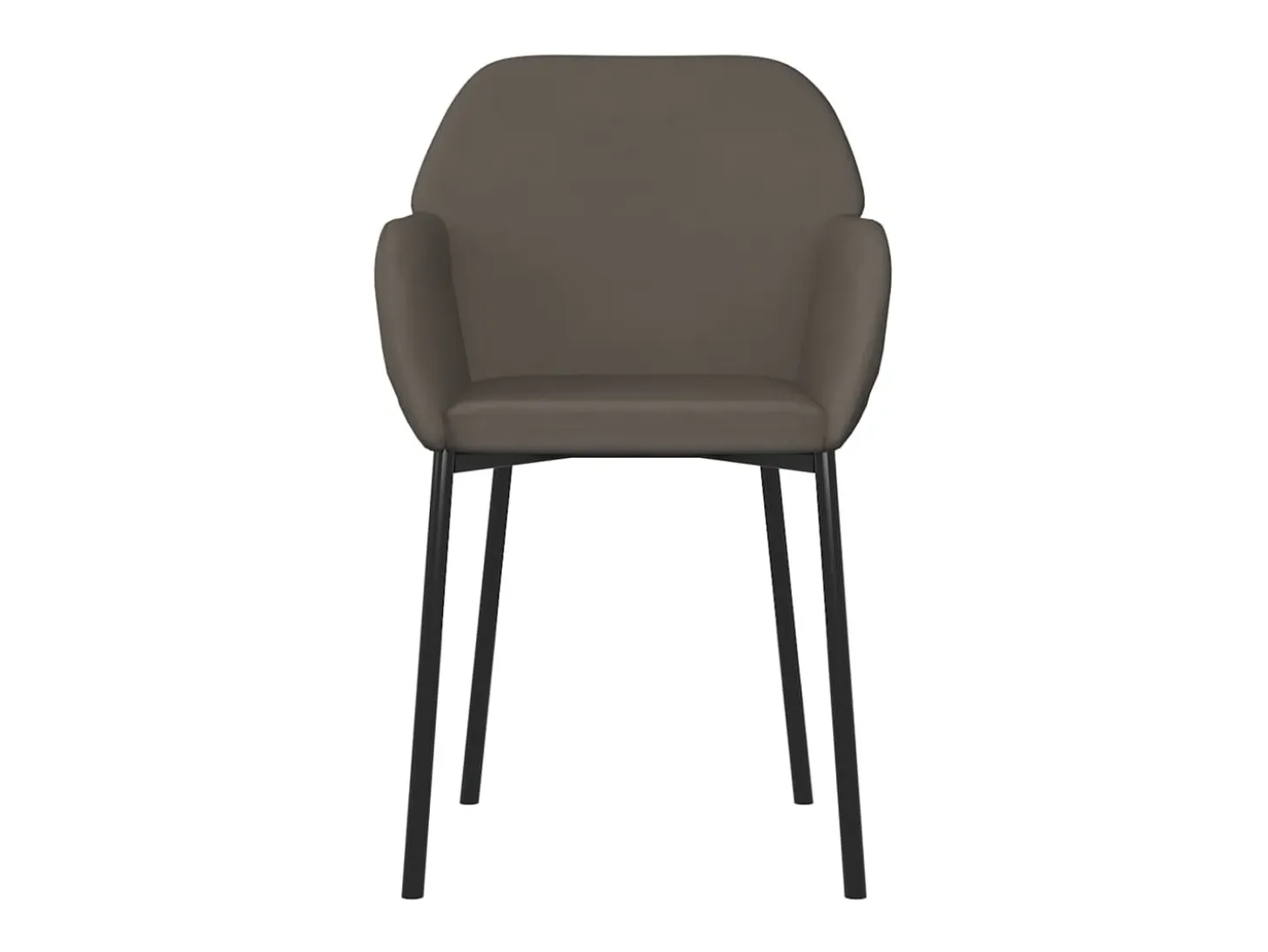 Juego de 2 sillas de comedor de terciopelo gris oscuro