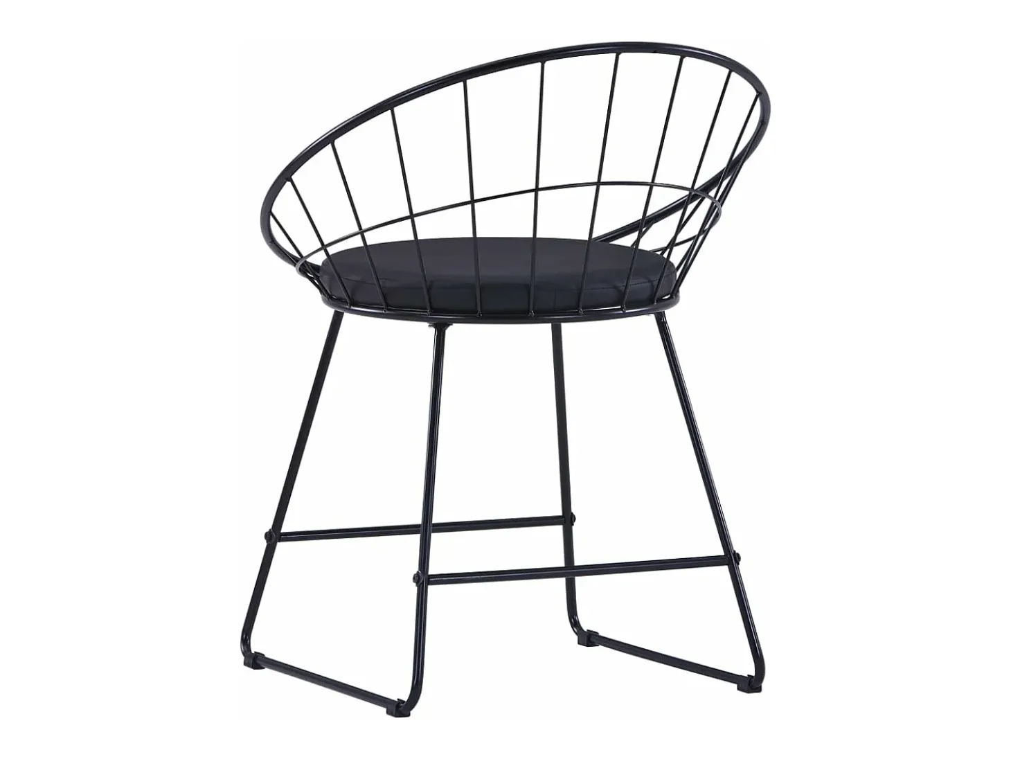 Juego de 4 Sillas de comedor asientos de cuero sintético acero negro ES795478