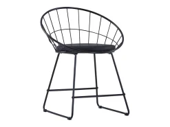 Juego de 4 Sillas de comedor asientos de cuero sintético acero negro ES795478