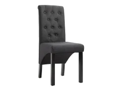 Juego de 4 sillas de comedor de tela gris oscuro