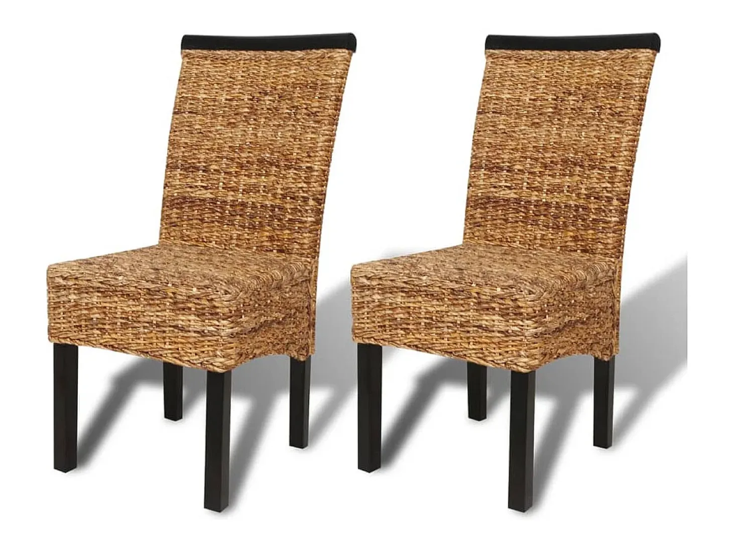 Juego de 2 Sillas de comedor madera maciza de mango y abacá ES242651