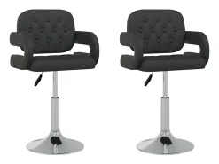 Juego de 2 Sillas de comedor giratorias cuero sintético negro ES423103
