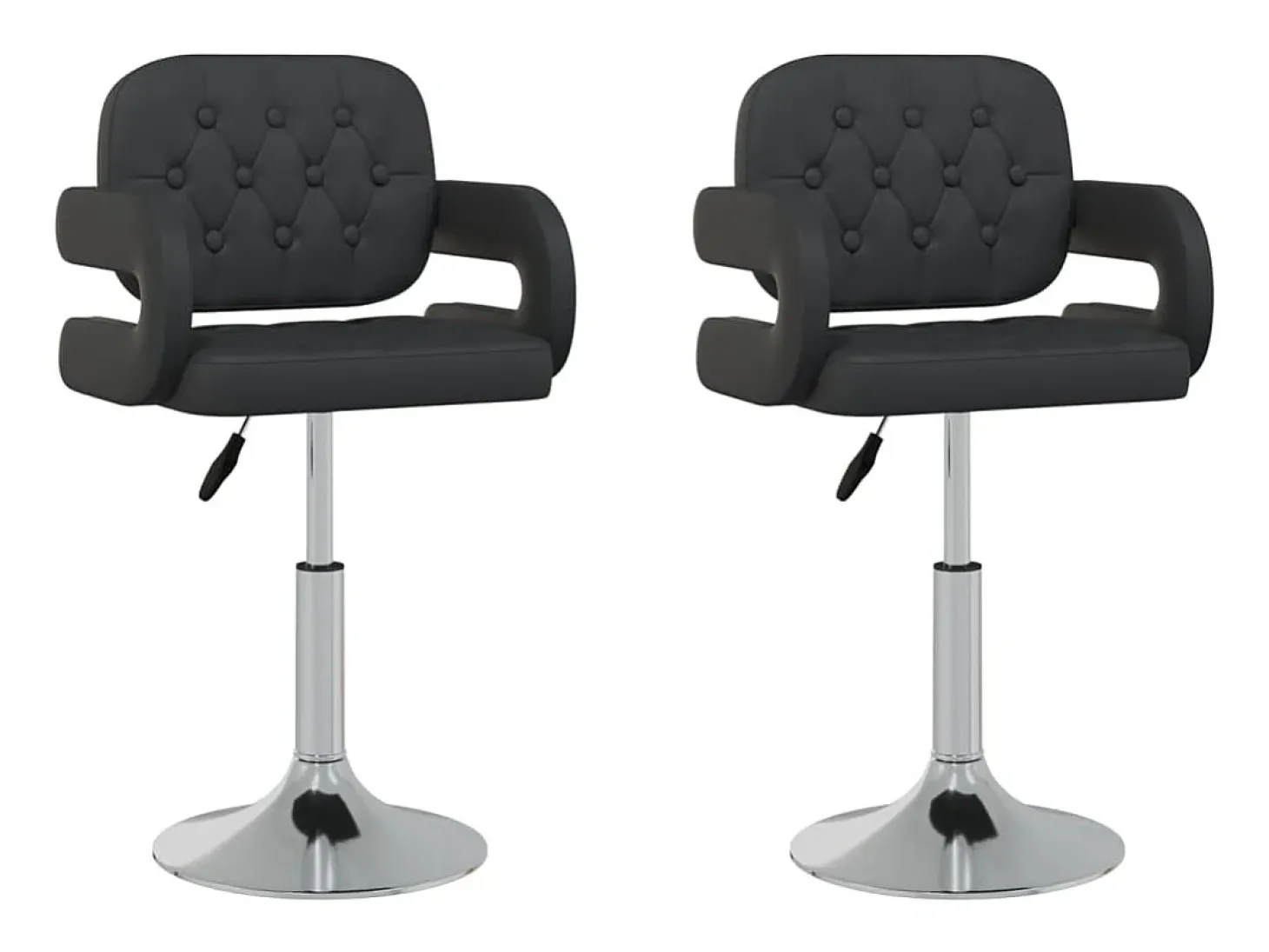 Juego de 2 Sillas de comedor giratorias cuero sintético negro ES423103