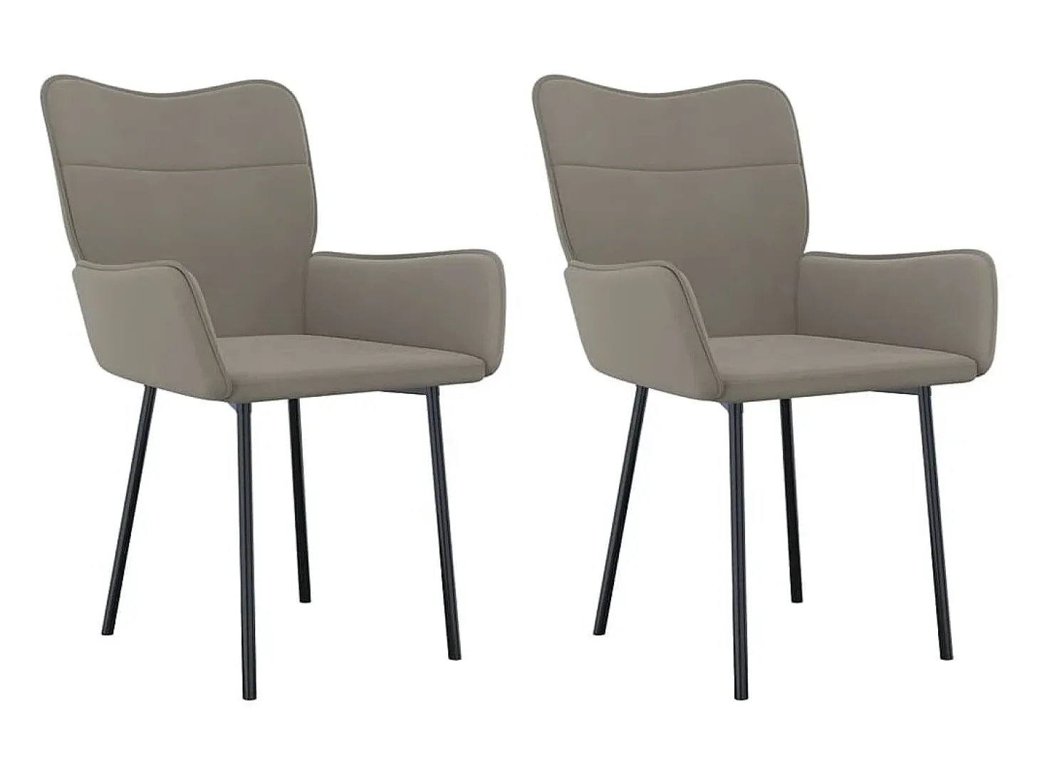 Juego de 2 Sillas de comedor terciopelo gris claro ES203869