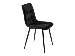 Juego de 4 sillas de comedor - estructura de metal - tela de terciopelo - negro