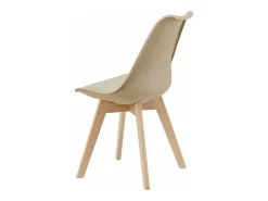 Juego de 2 sillas de comedor de piel sintética beige pies haya diseño escandinavo 03_0002767