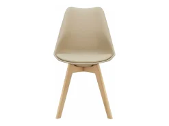 Juego de 2 sillas de comedor de piel sintética beige pies haya diseño escandinavo 03_0002767