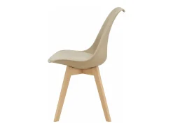 Juego de 2 sillas de comedor de piel sintética beige pies haya diseño escandinavo 03_0002767