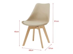 Juego de 2 sillas de comedor de piel sintética beige pies haya diseño escandinavo 03_0002767