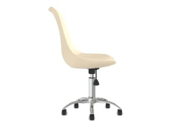 Juego de 2 Sillas de comedor giratorias tela color crema ES949721