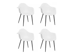 Juego de 4 Sillas de comedor blancas PP ES858750