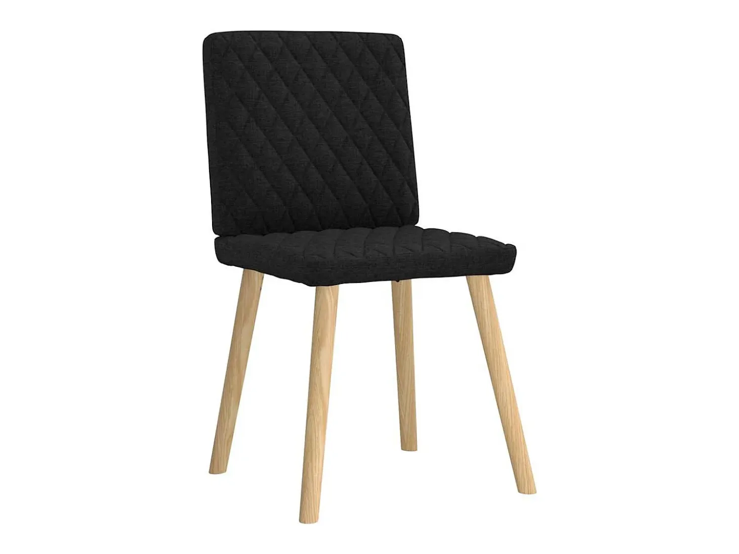Juego de 6 sillas de comedor de tela negra