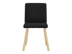 Juego de 6 sillas de comedor de tela negra