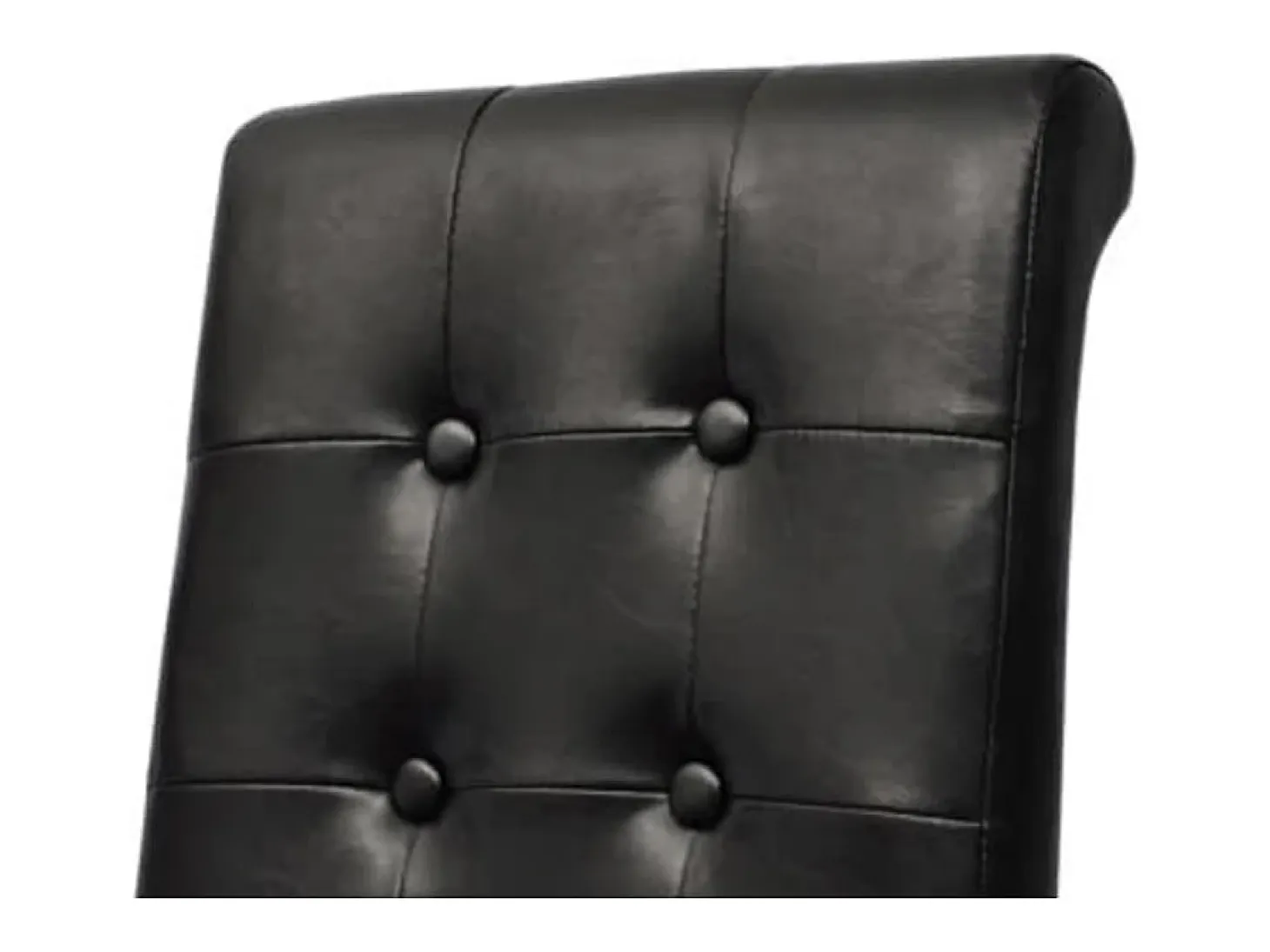 Juego de 2 sillas de comedor de piel sintética negra
