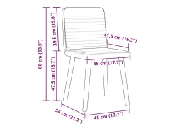 Juego de 2 sillas de comedor de tela color topo