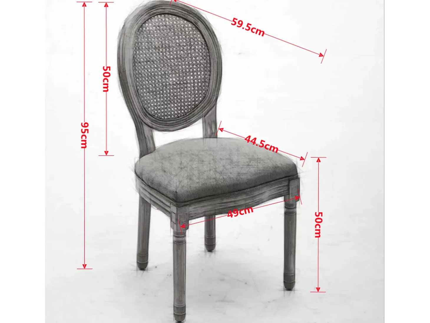Juego de 2 sillas de comedor – Estructura de madera maciza – Asientos de lino – Gris