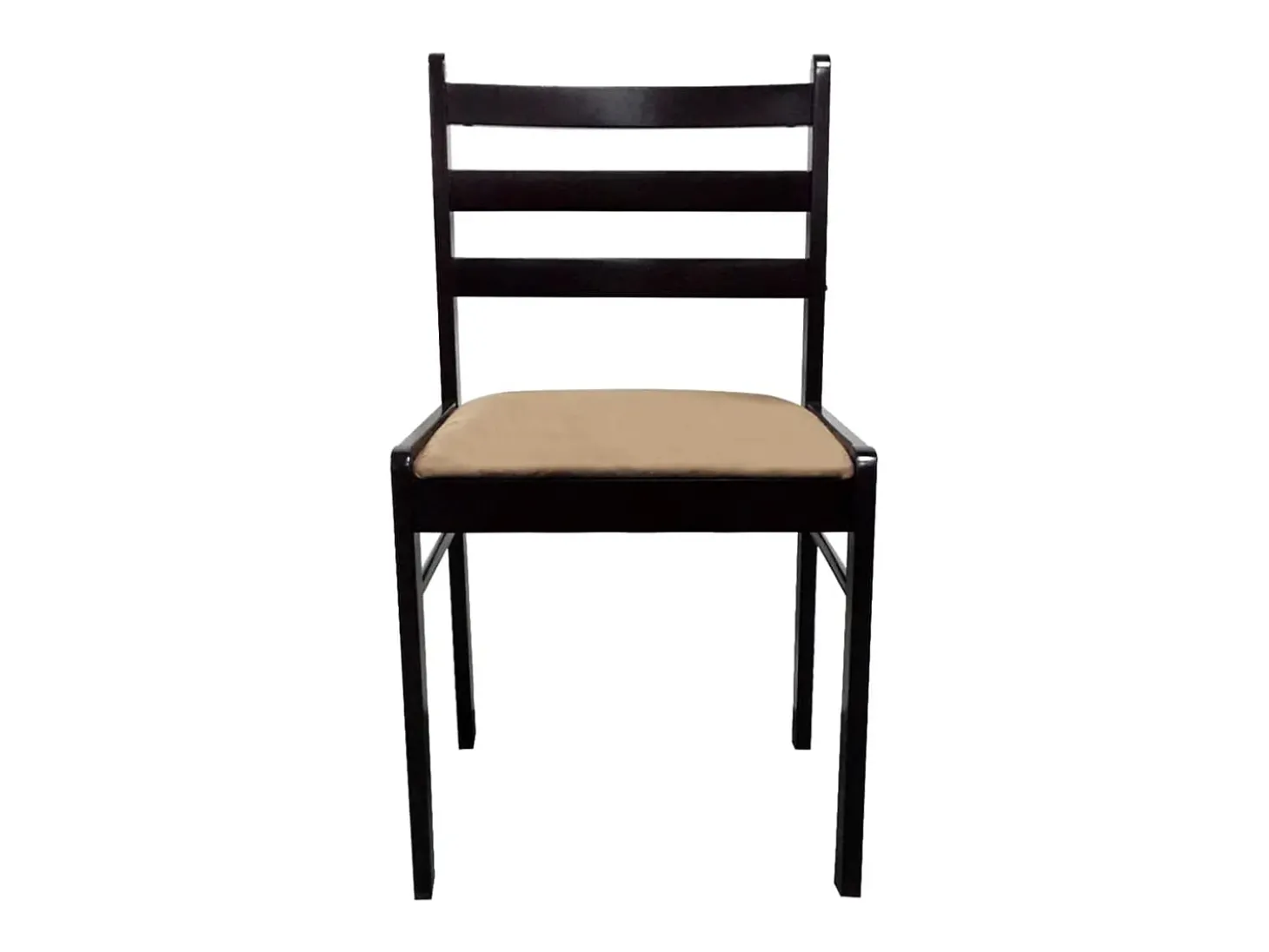 Juego de 2 Sillas de comedor madera maciza caucho terciopelo marrón ES558155