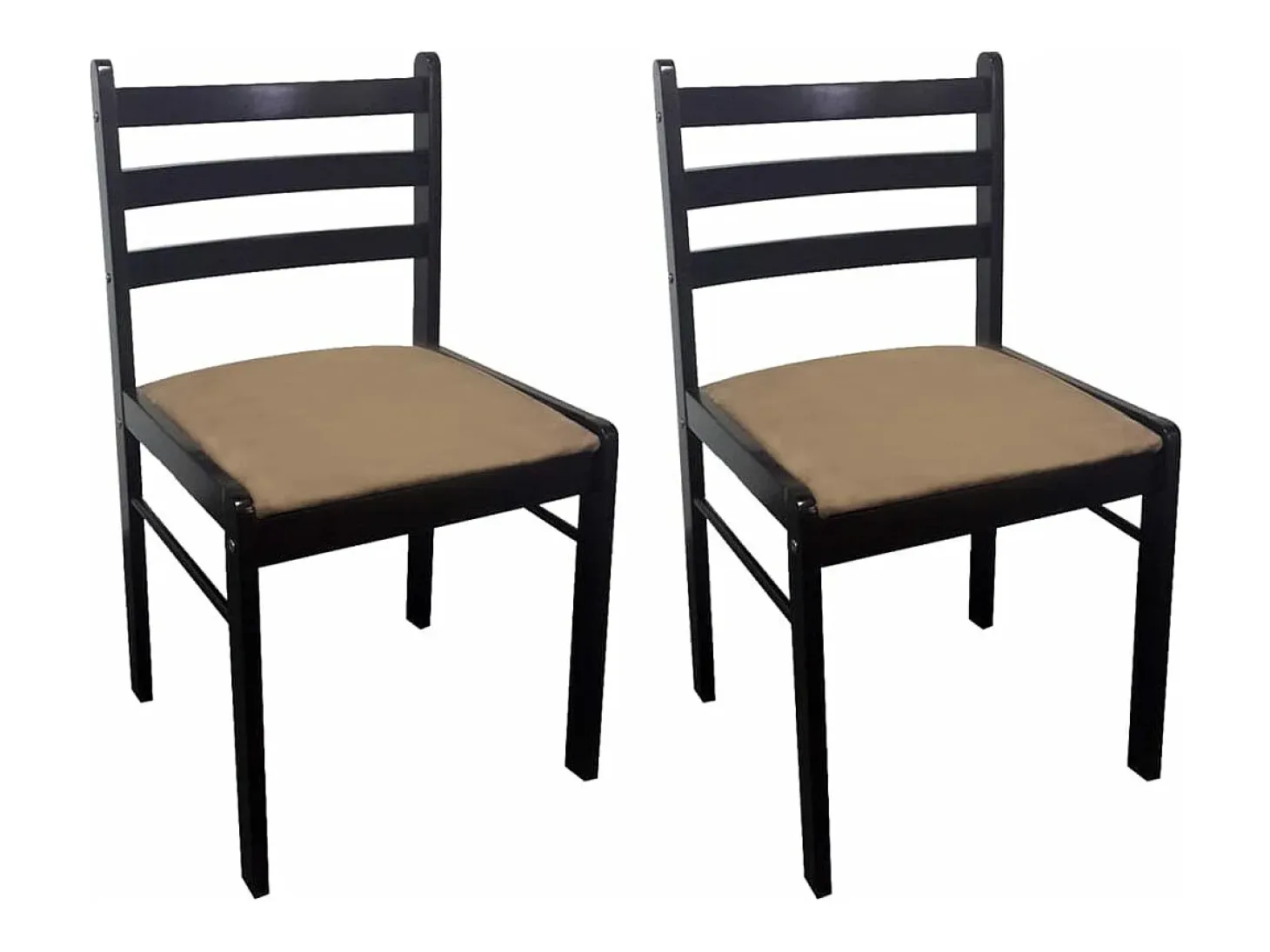 Juego de 2 Sillas de comedor madera maciza caucho terciopelo marrón ES558155