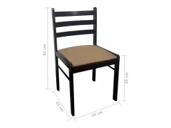 Juego de 2 Sillas de comedor madera maciza caucho terciopelo marrón ES558155