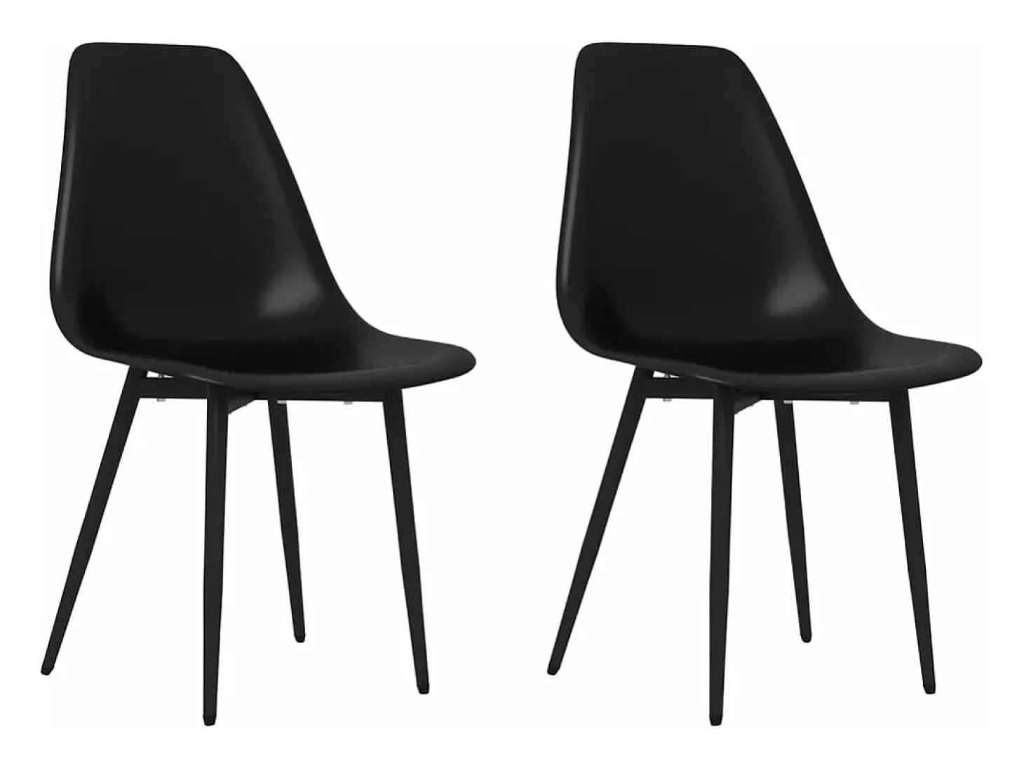 Juego de 2 Sillas de comedor negras PP ES522947