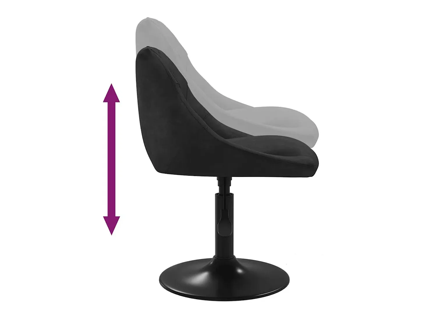 Juego de 4 sillas de comedor giratorias de terciopelo negro