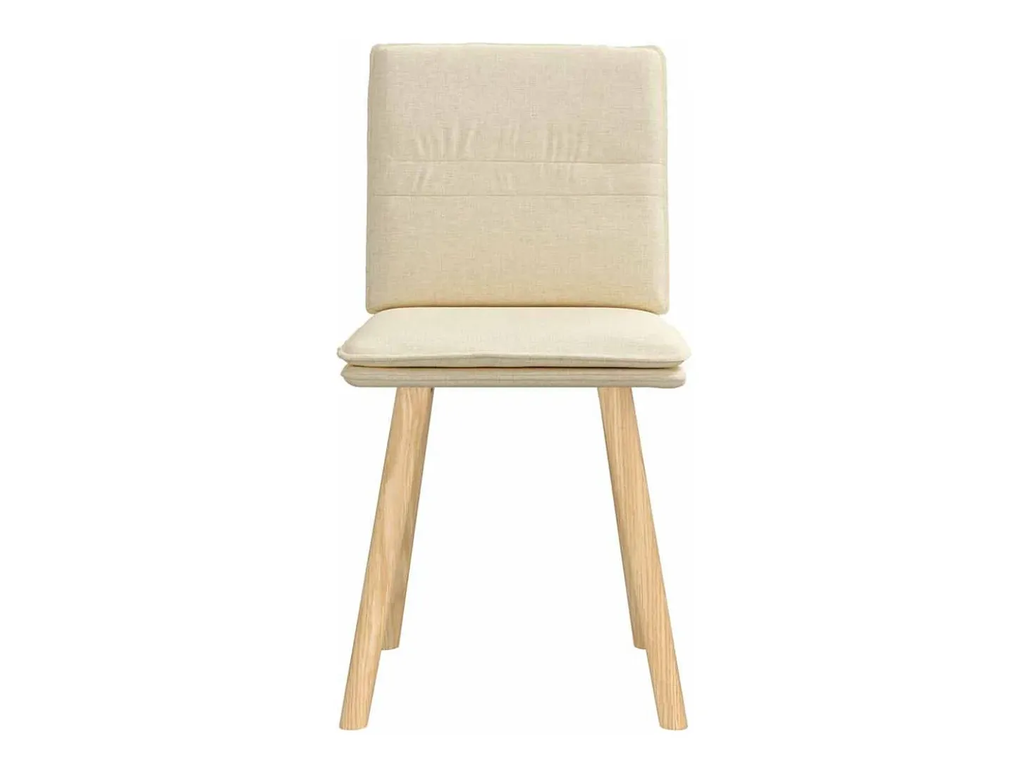 Juego de 2 sillas de comedor de tela color crema