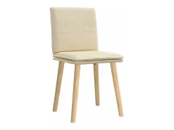 Juego de 2 sillas de comedor de tela color crema