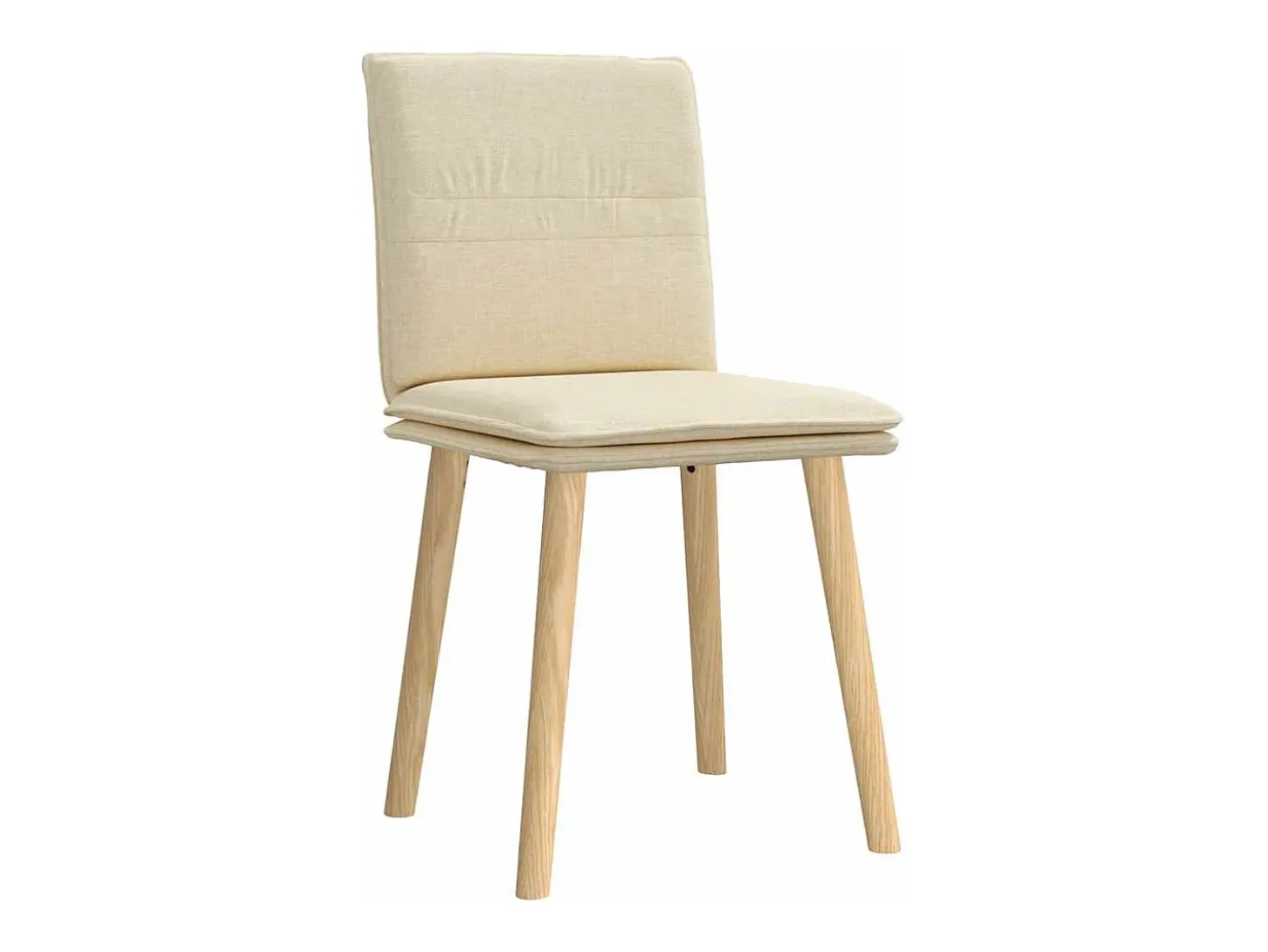 Juego de 2 sillas de comedor de tela color crema
