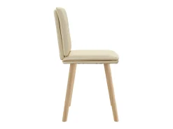 Juego de 2 sillas de comedor de tela color crema