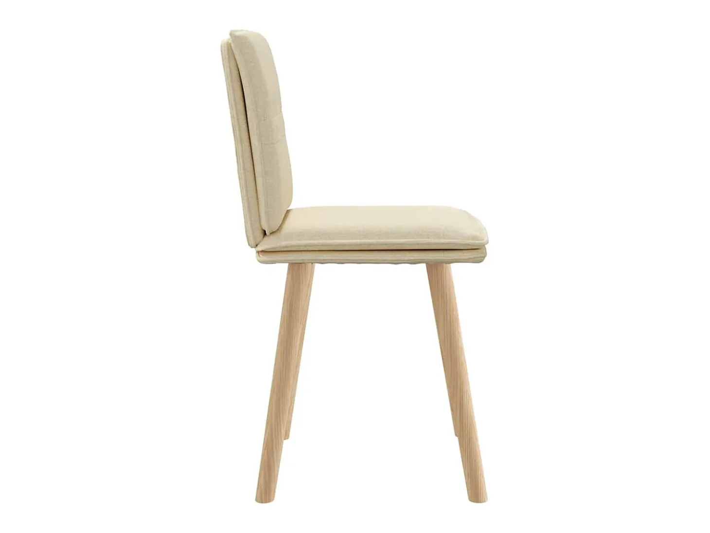 Juego de 2 sillas de comedor de tela color crema