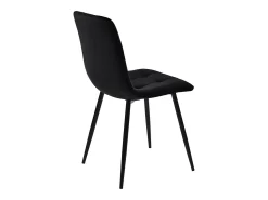 Juego de 4 sillas de comedor, color negro, asiento de terciopelo, respaldo cómodo, estructura de metal.