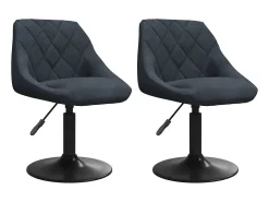 Juego de 2 sillas de comedor giratorias de terciopelo gris oscuro