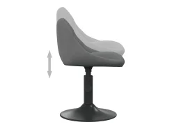 Juego de 2 sillas de comedor giratorias de terciopelo gris oscuro