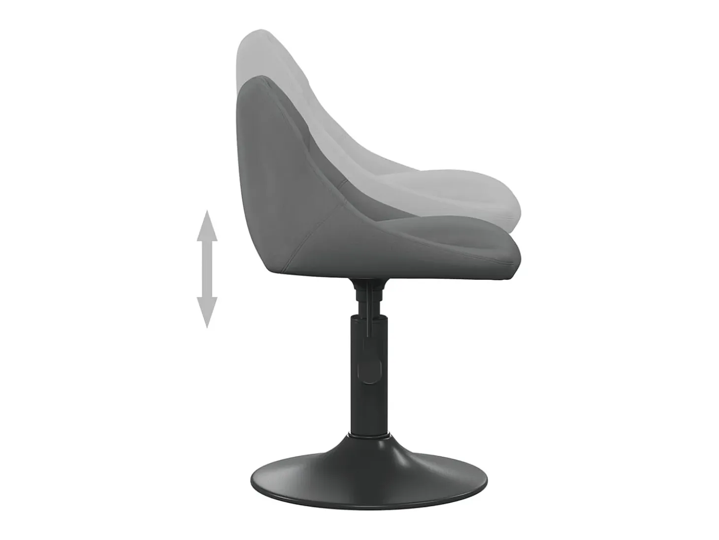 Juego de 2 sillas de comedor giratorias de terciopelo gris oscuro