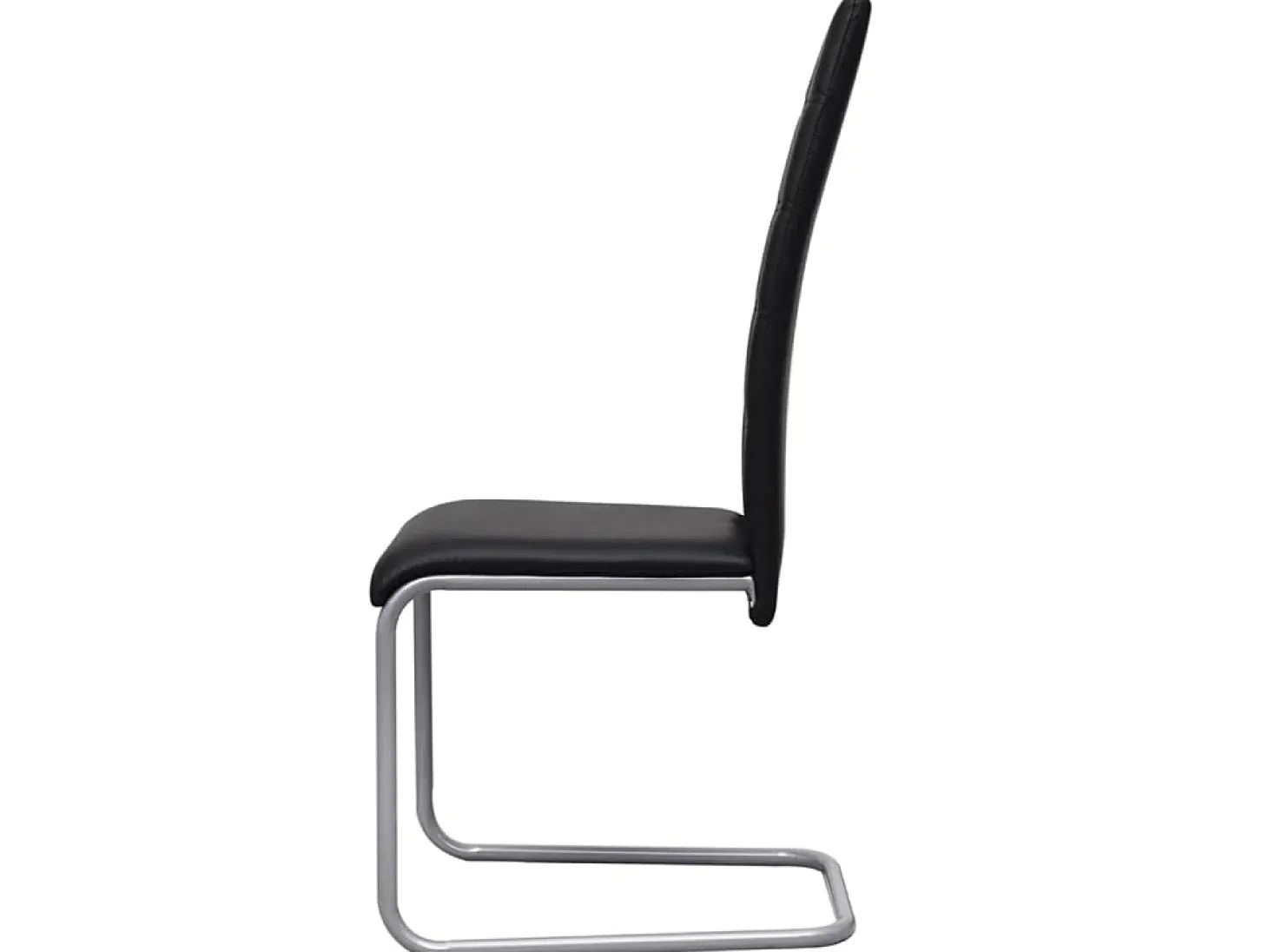 Juego de 4 Sillas de comedor voladizas cuero sintético negro ES712192
