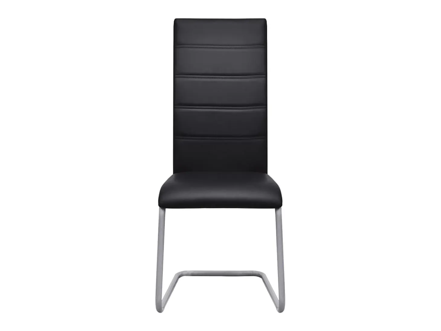 Juego de 4 Sillas de comedor voladizas cuero sintético negro ES712192