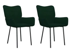 Juego de 2 Sillas de comedor terciopelo verde oscuro ES365582