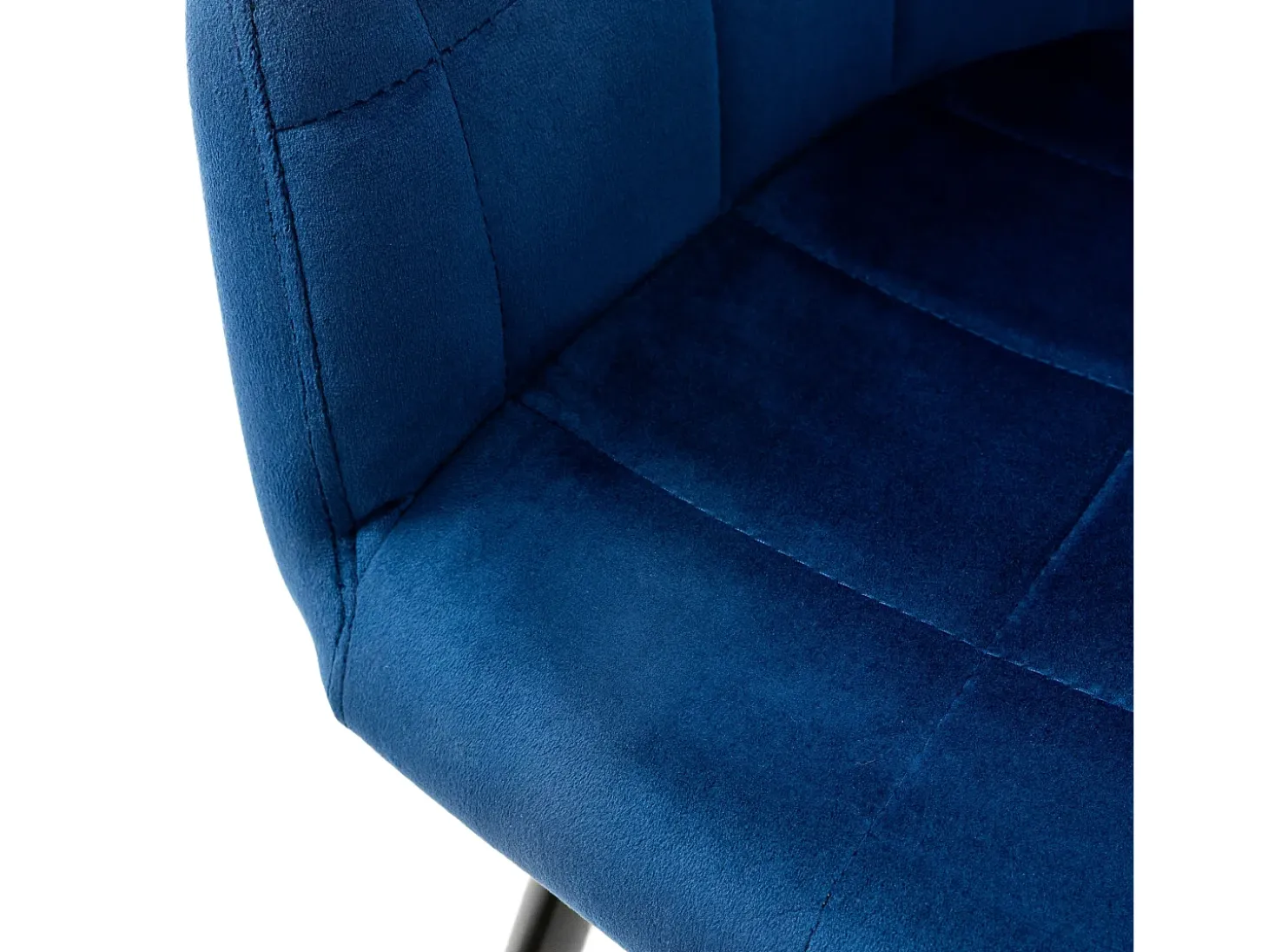 Juego de 6 sillas de comedor retro efecto terciopelo azul oscuro regulables en altura ML-DESIGN