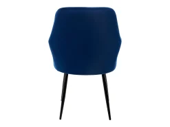 Juego de 6 sillas de comedor retro efecto terciopelo azul oscuro regulables en altura ML-DESIGN