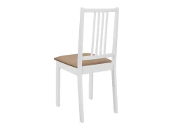 Juego de 4 sillas de comedor con cojines de madera maciza blanca