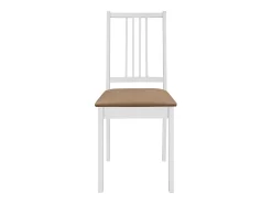 Juego de 4 sillas de comedor con cojines de madera maciza blanca