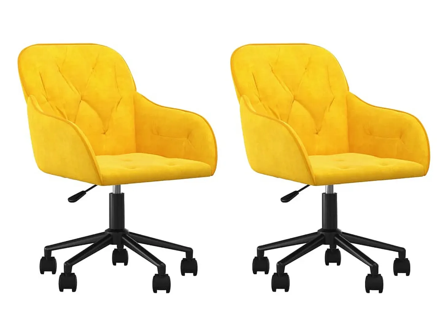 Juego de 2 Sillas de comedor giratorias terciopelo amarillo ES918944