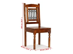Juego de 2 sillas de comedor Acabado madera color miel clásico