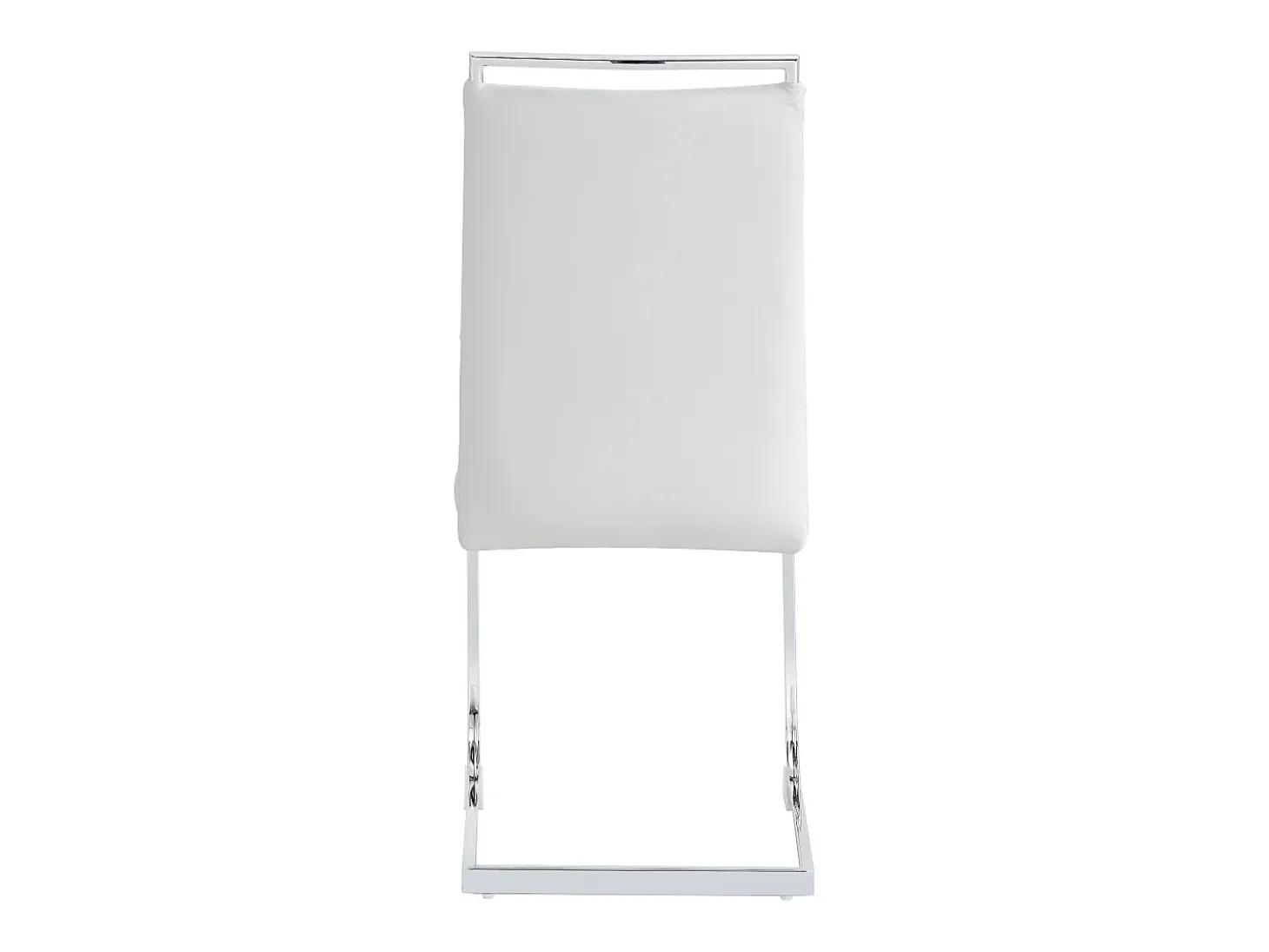 Juego de 2 sillas de comedor blancas - respaldo a rayas y 4 reposapiés - PU y lino