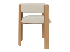 Juego de 6 sillas de comedor ergonómicas - 54,5 x 44 x 72,5 cm - con acolchado y patas de hierro - Franela - beige y natural