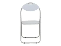 Juego de 6 Sillas de comedor plegables cuero sintético blanco ES479005