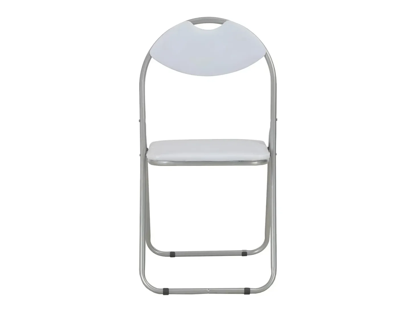 Juego de 6 Sillas de comedor plegables cuero sintético blanco ES479005