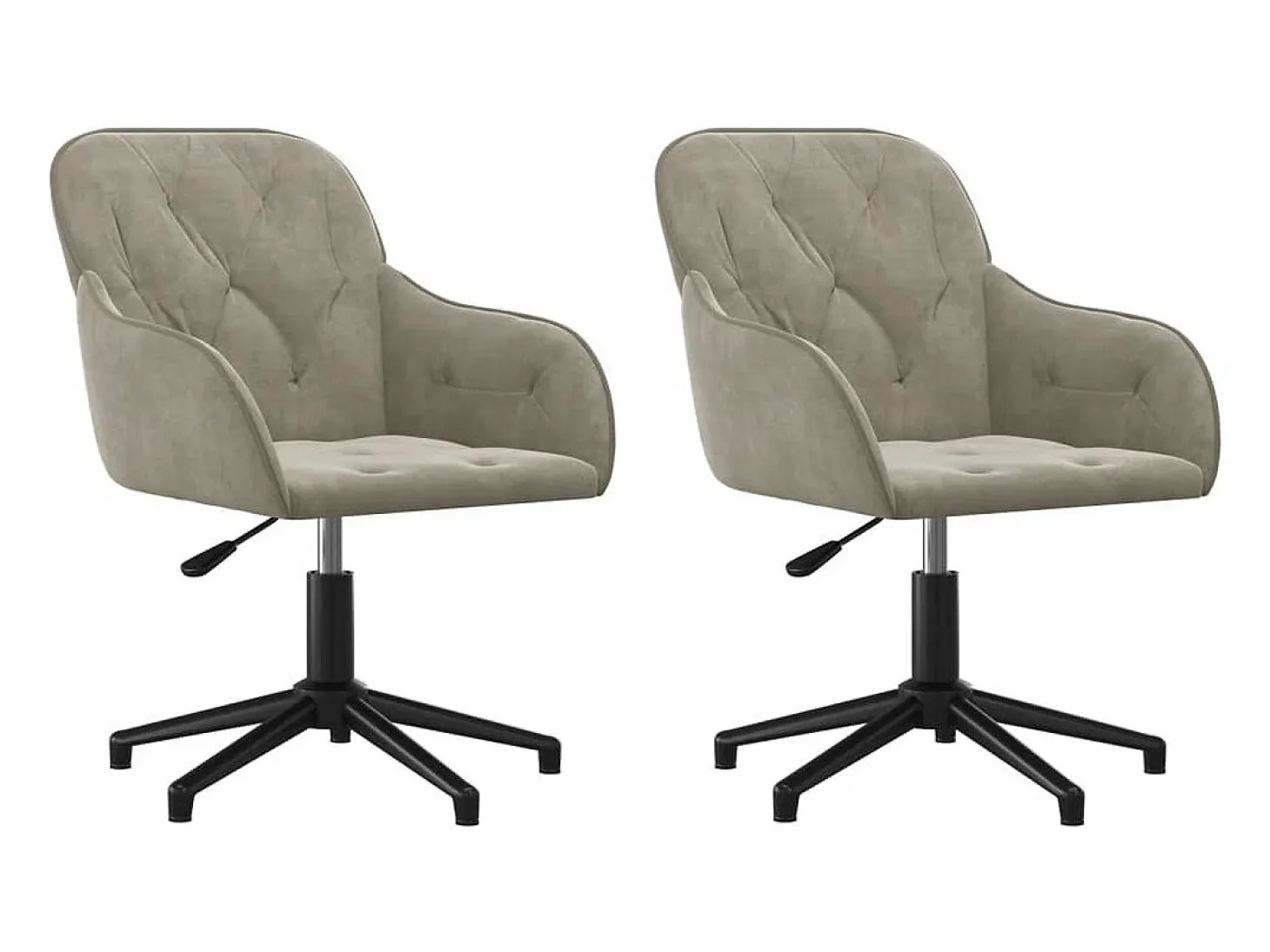 Juego de 2 Sillas de comedor giratorias de terciopelo gris claro ES471694